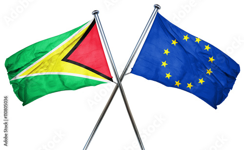 Guyana flag  combined with european union flag
