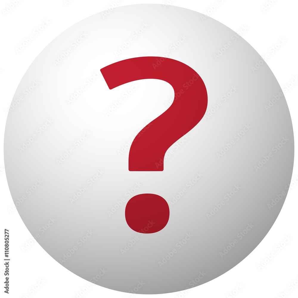 Red Question Mark icon on white ball Red Question Mark icon on white ball