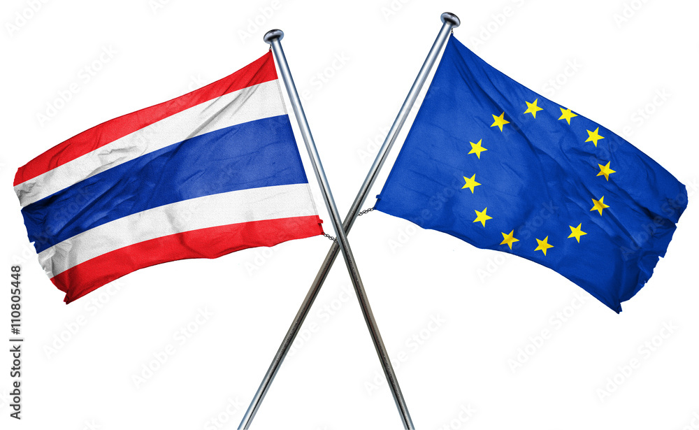 Thailand flag combined with european union flag Thailand flag combined with european union flag