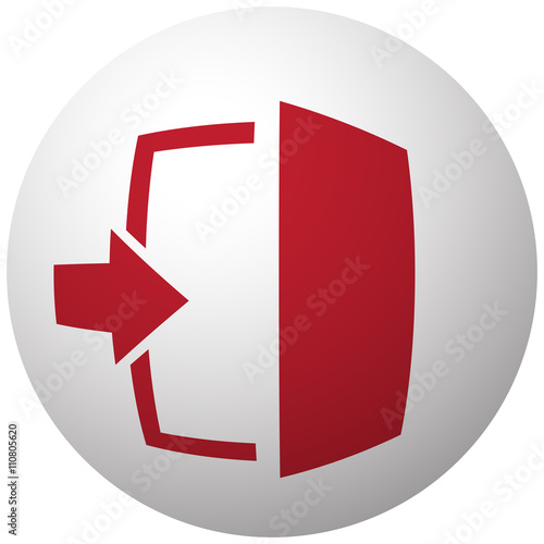 Red Enter icon on white ball