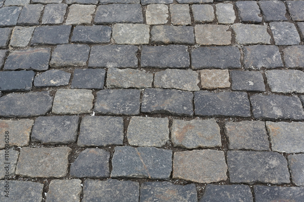 Old stone pavement texture. Russia, Moscow, Red Square