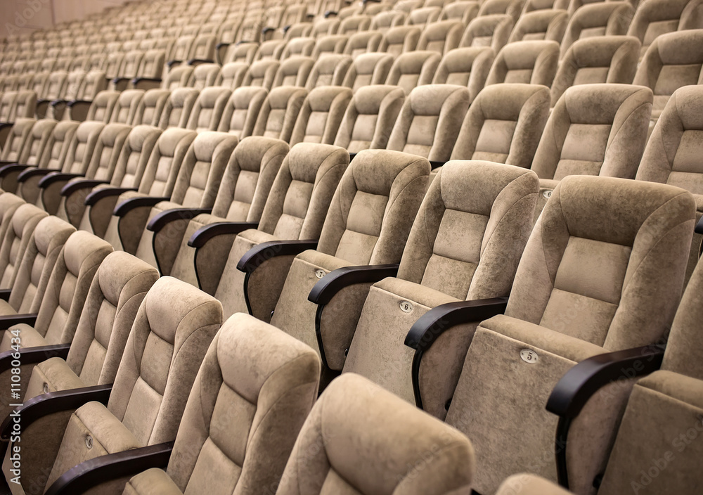 Obraz premium Empty comfortable seats in theater, cinema
