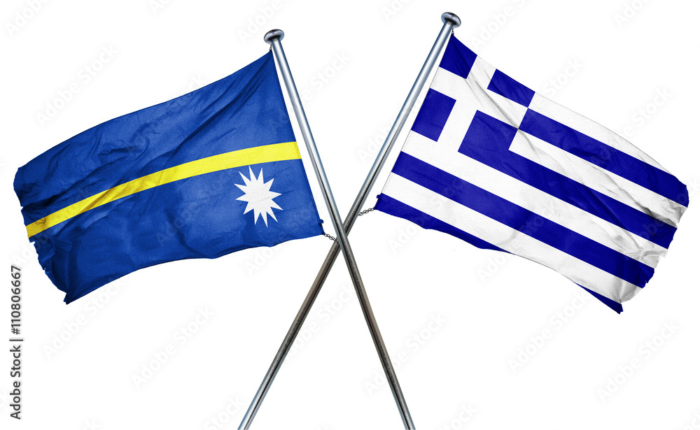 Fototapeta premium Nauru flag combined with greek flag