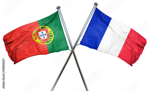 Portugal flag  combined with france flag