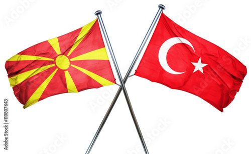 Fotografía Macedonia flag  combined with turkey flag