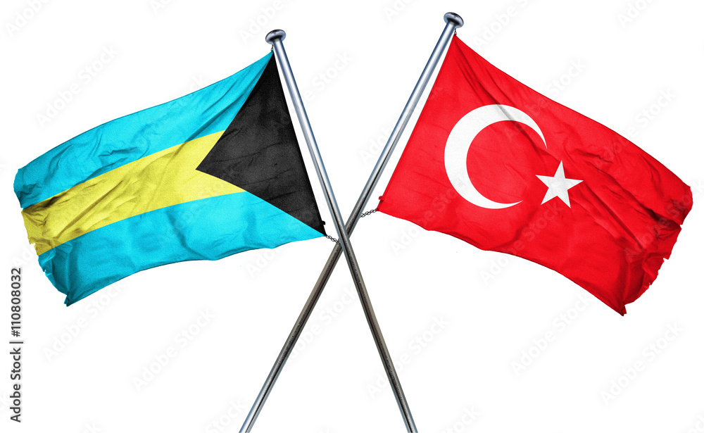 Bahamas flag combined with turkey flag Bahamas flag combined with turkey flag