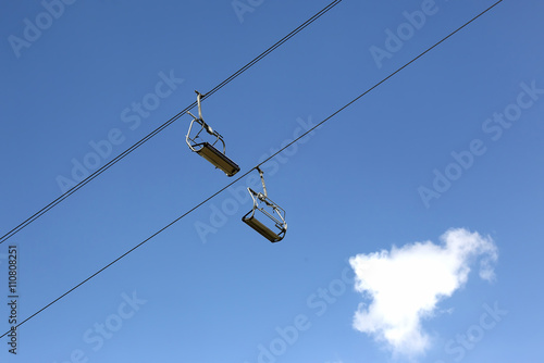 cable car for skiers in the sky