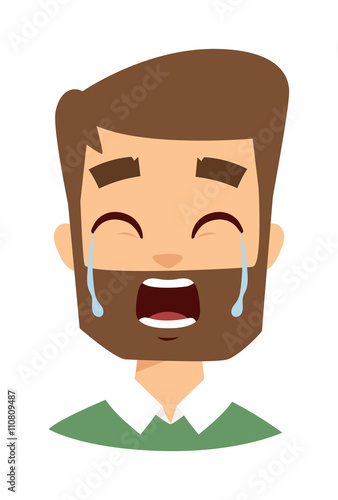 Crying man vector illustration.