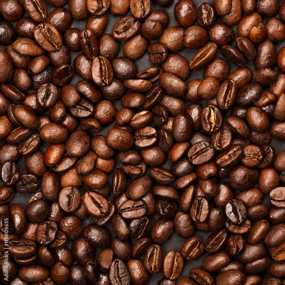 Fototapeta premium Background made of fresh-roasted coffee beans