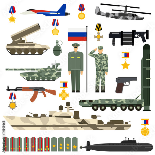 Russian Army vector set.