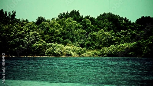 Danube river - retro, 1950's old camera footage in color
