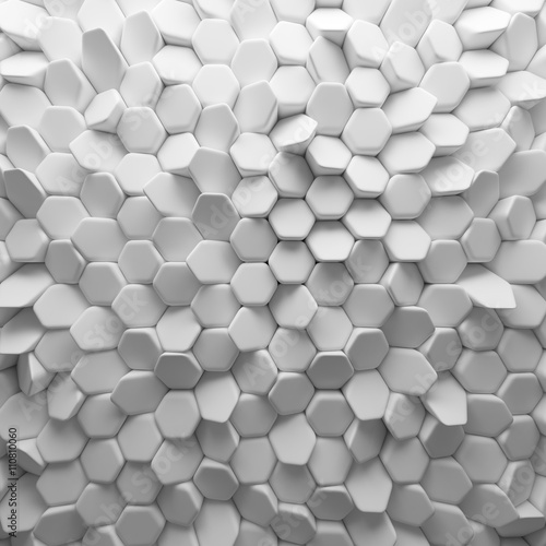 Fototapeta Naklejka Na Ścianę i Meble -  White abstract squares backdrop. 3d rendering geometric polygons