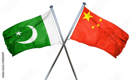 Photography Pakistan flag  combined with china flag