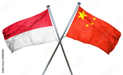 Photography Indonesia flag  combined with china flag