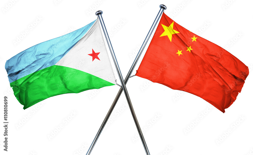 Djibouti flag combined with china flag Djibouti flag combined with china flag
