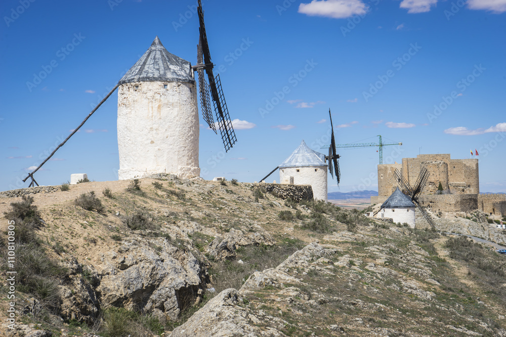 Cervantes, cereal mills mythical Castile in Spain, Don Quixote,