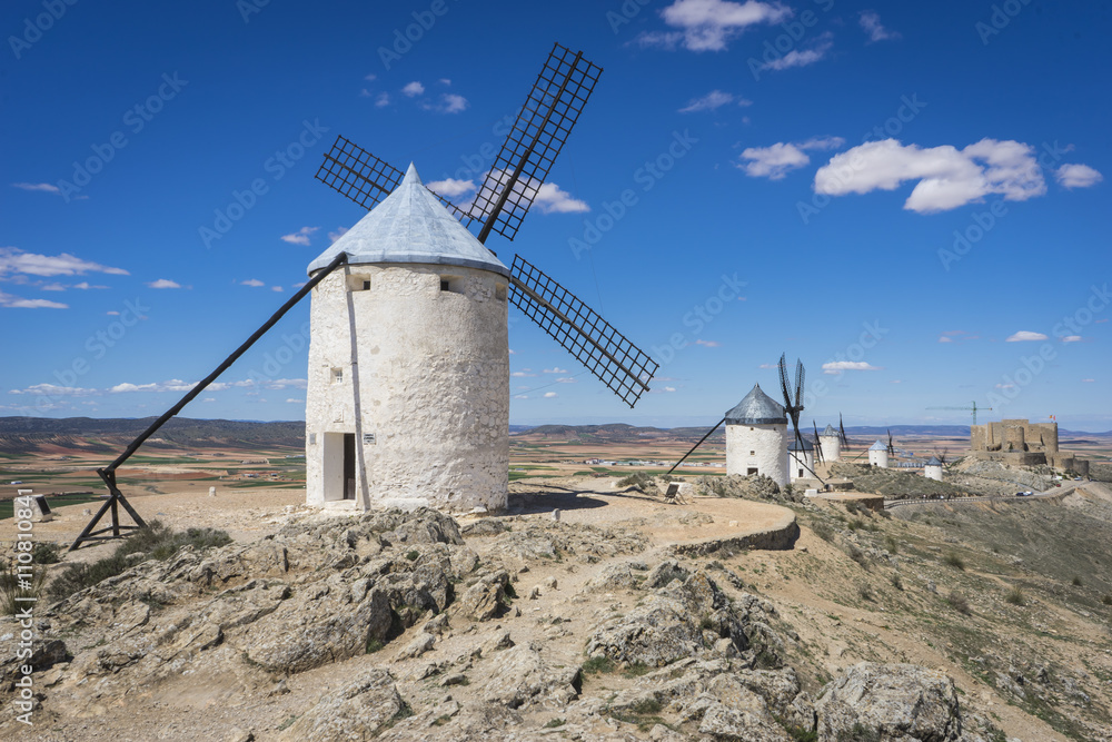 cereal mills mythical Castile in Spain, Don Quixote, Castilian l