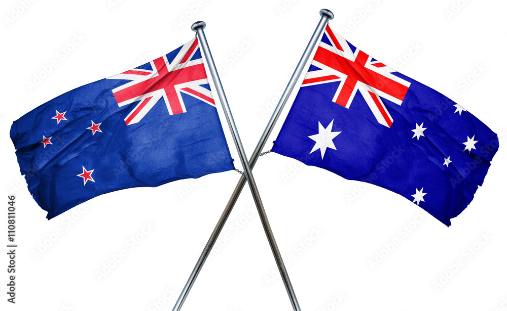 New zealand flag combined with australian flag