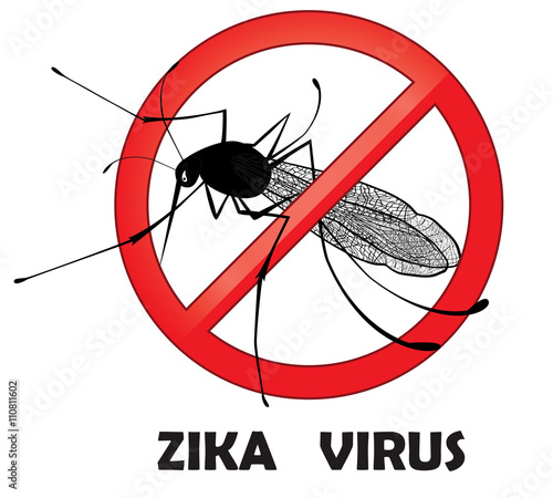 No zika mosquito gnat insect vector sign.