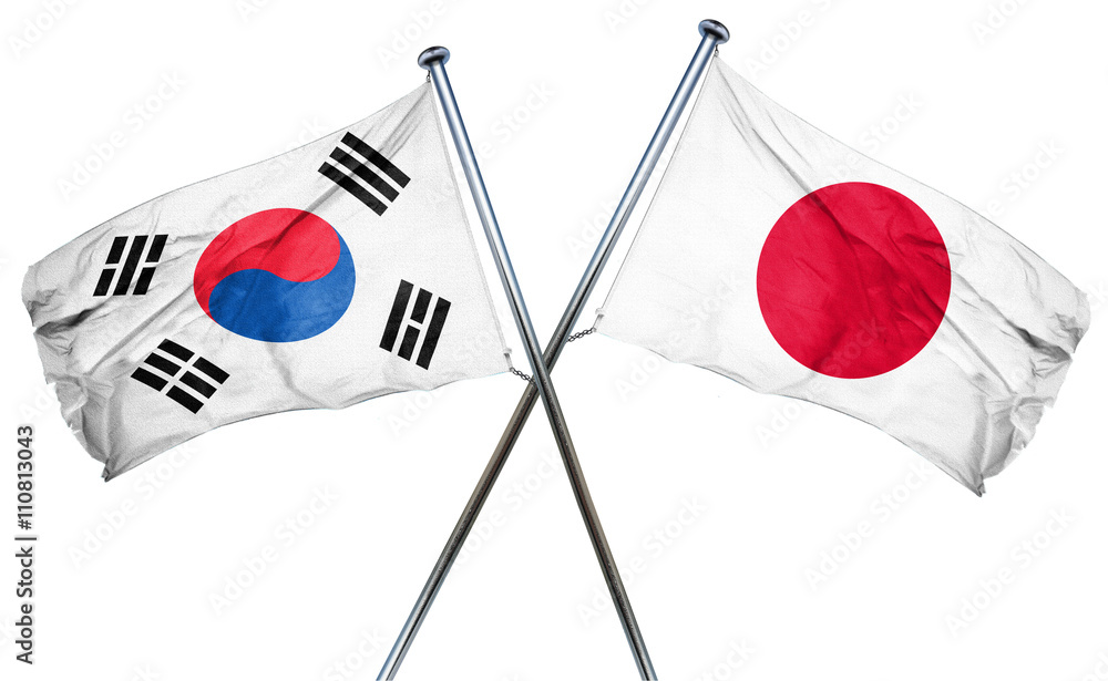 South korea flag combined with japan flag