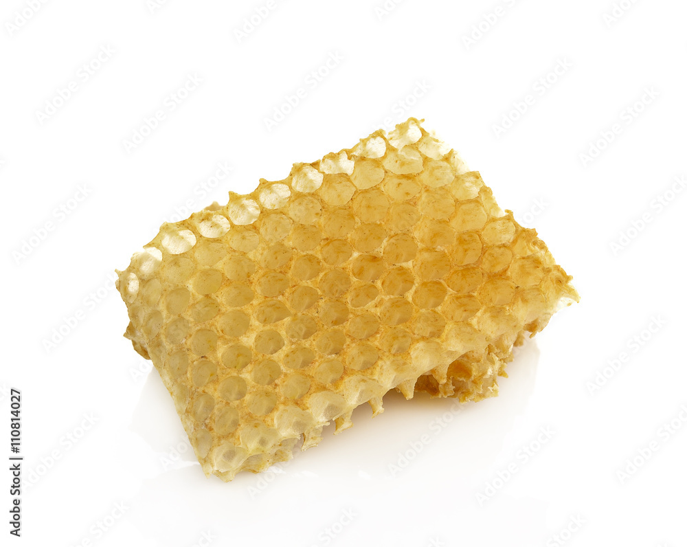 Honeycomb close up on a white background