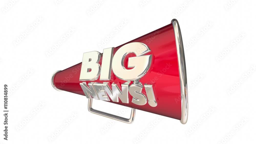 Big News Announcement Information Bullhorn Megaphone 3d Animation
