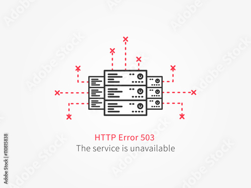 Error 503 page layout vector design. Website 503 page unavailable creative concept. Http 503 page (service is unavailable) creative design. Modern 503 page not found concept.