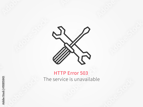 Error 503 page layout vector design. Website 503 page unavailable creative concept. Http 503 page (service is unavailable) creative design. Modern 503 page not found concept.