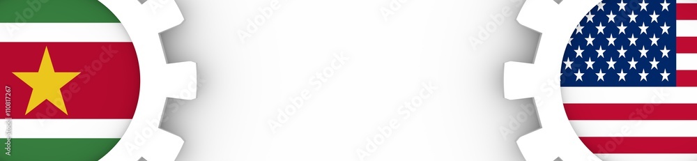 Web Banner, Header Layout Template. Politic and economic relationship between USA and Suriname Web Banner, Header Layout Template. Politic and economic relationship between USA and Suriname
