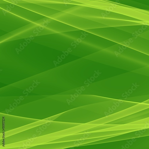 Abstract green background. Bright green lines. Geometric pattern in green colors. Digital art.