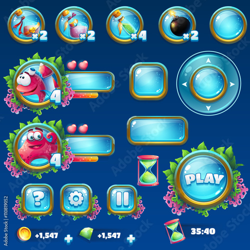 Set elements for Atlantis ruins GUI