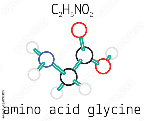 C2H5NO2 glycine amino acid molecule