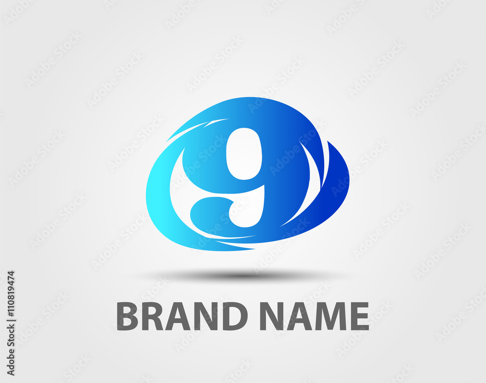 Number nine logo.Logo 9 vector template
