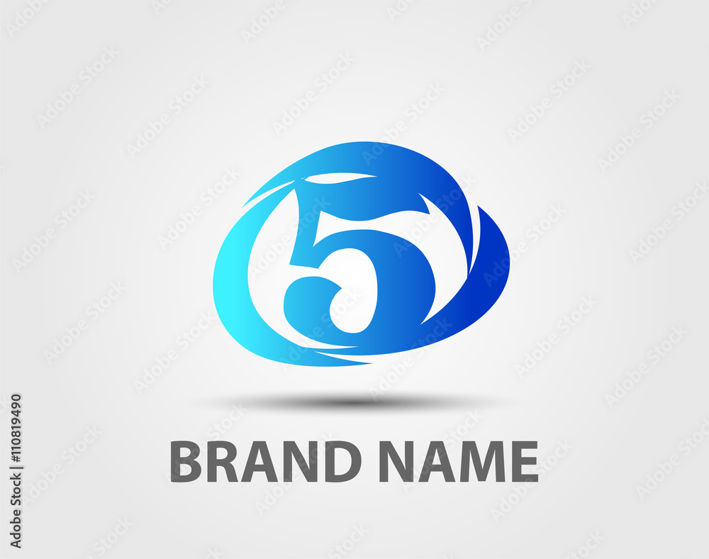 Number five logo.Logo 5 vector template
