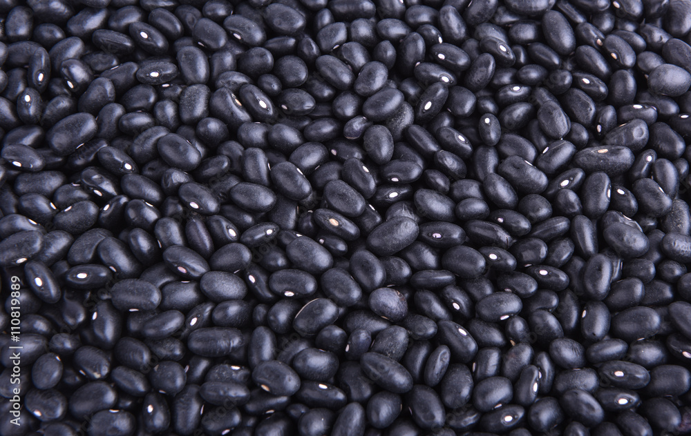 The close-up of black soybeans The close-up of black soybeans