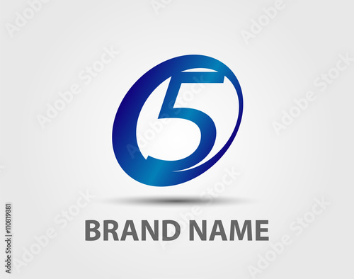 Logo number 5 vector design template 