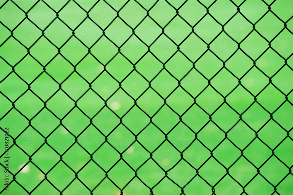chain link fence in front of green lawn chain link fence in front of green lawn