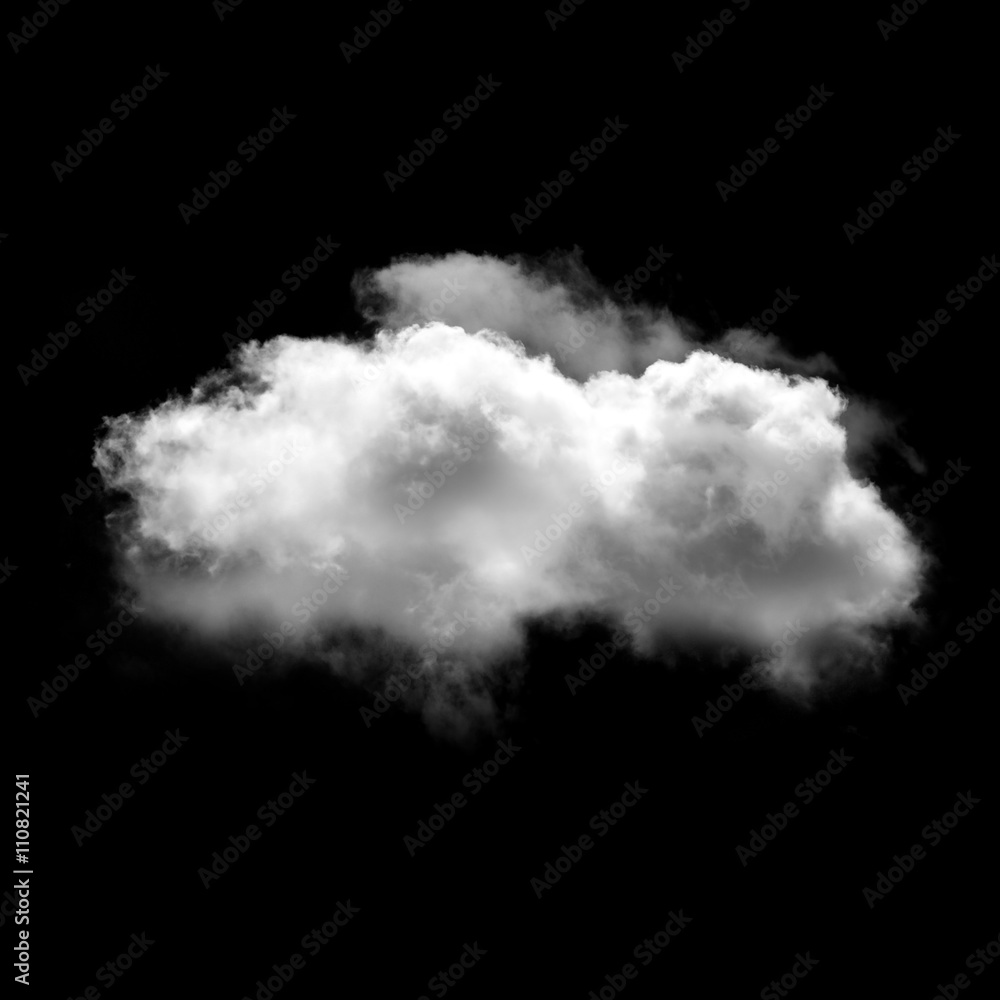 Single fluffy cloud isolated over black background Single fluffy cloud isolated over black background