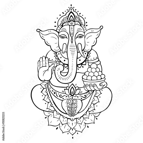 Golden Ganapati Meditation in lotus pose