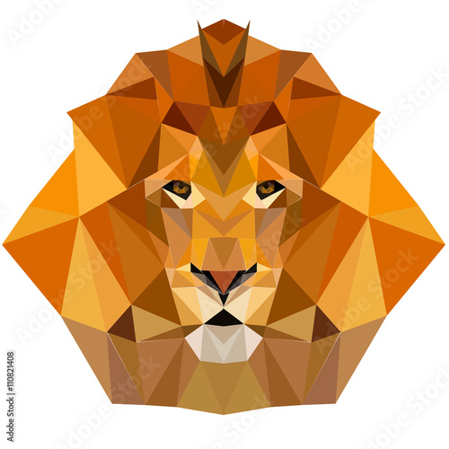 Fototapeta Naklejka Na Ścianę i Meble -  lion low poly design geometric animal illustration vector