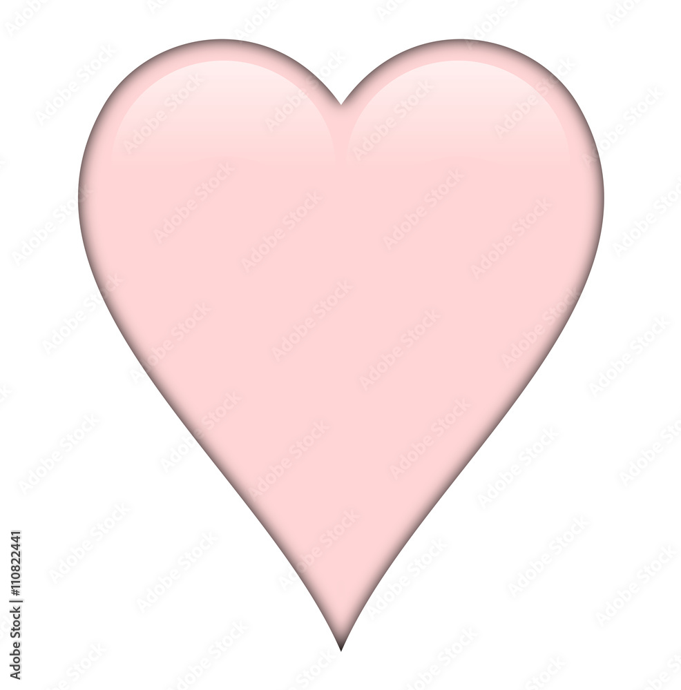 Light red shiny heart, isolated over a white background. Light red shiny heart, isolated over a white background.