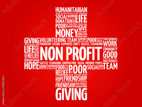 Non Profit word cloud collage, cross concept