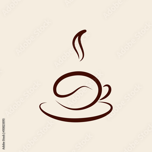 Icon of a coffee cup, vector illustration