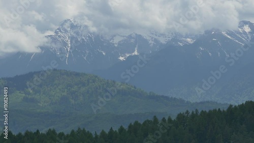 Piatra Craiului Mountans and forest in the distance, in Romania. photo