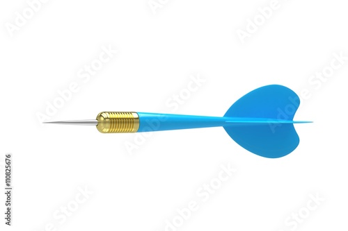 blue dart isolated on white. 3d rendering.