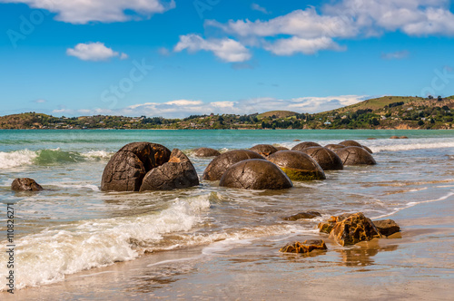 Foto Moeraki Boulders in Otago, South Island of New Zealand