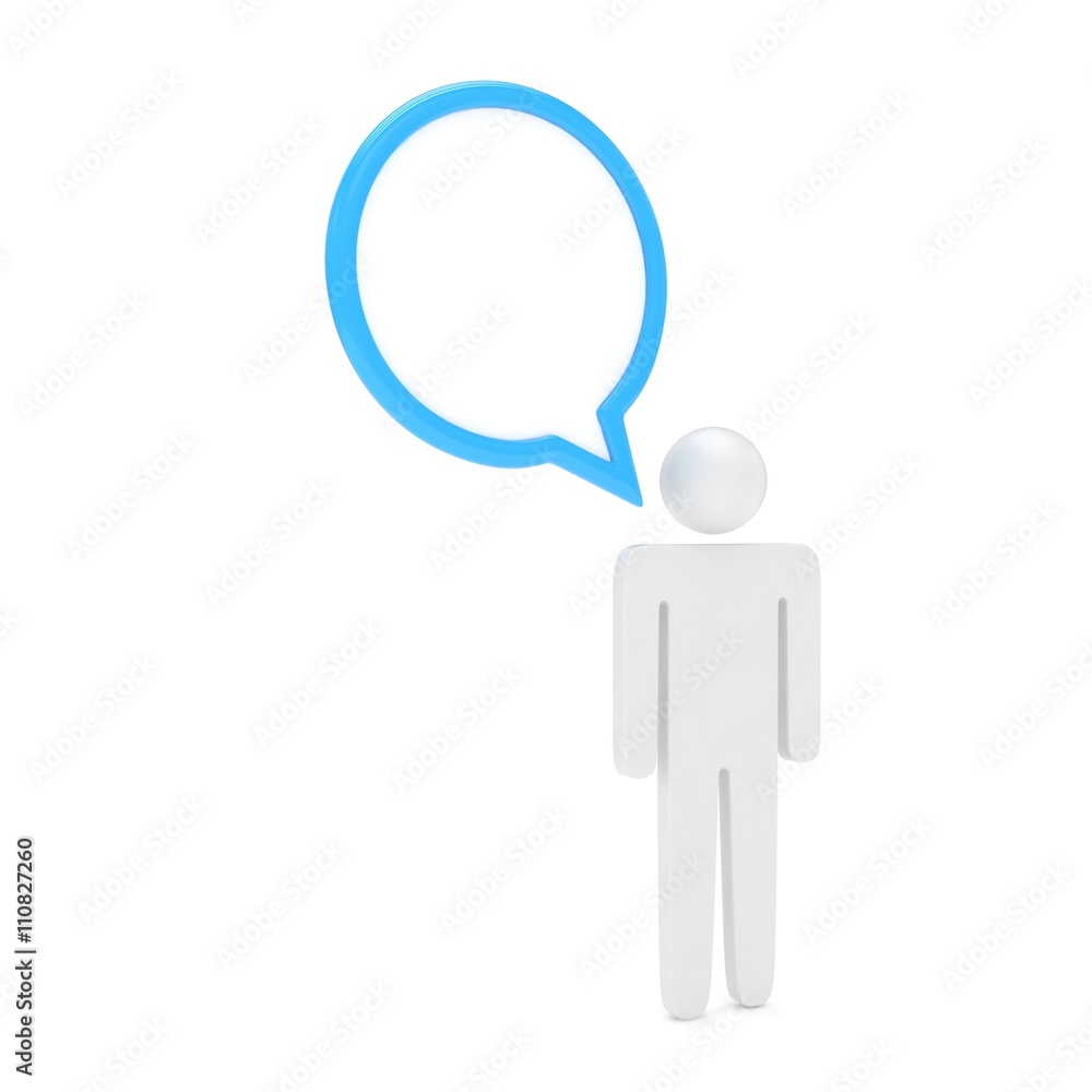 3d man with talk bubbles isolated over a white background. 3d rendering. 3d man with talk bubbles isolated over a white background. 3d rendering.