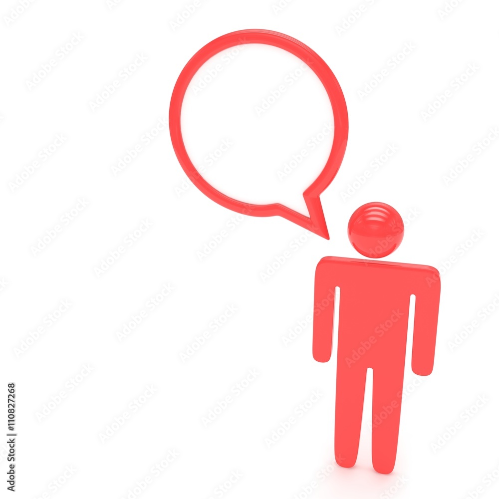 3d man with talk bubbles isolated over a white background. 3d rendering. 3d man with talk bubbles isolated over a white background. 3d rendering.