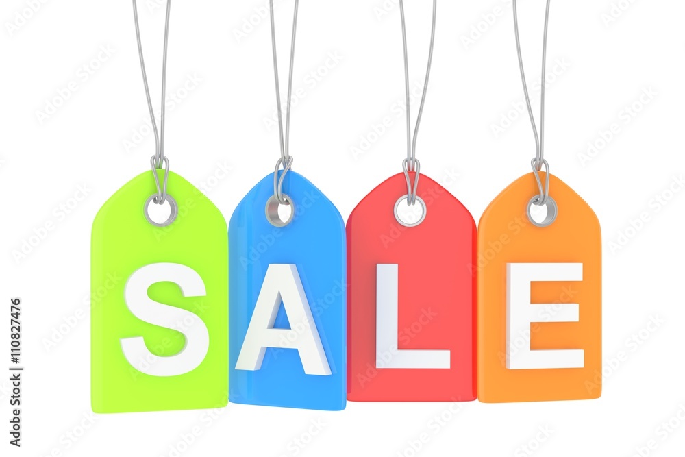 Colorful isolated sale labels on white background. Price tags. Special offer and promotion. Store discount. Shopping time. 3D rendering. Colorful isolated sale labels on white background. Price tags. Special offer and promotion. Store discount. Shopping time. 3D rendering.