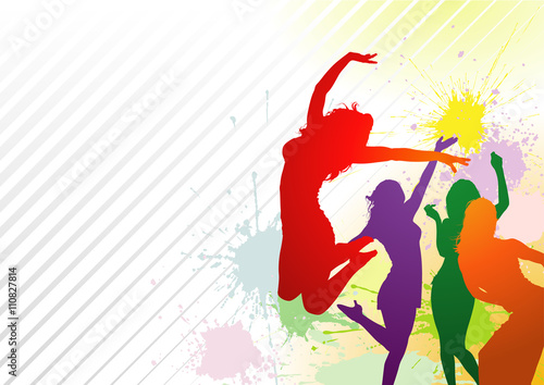 Dancing Colorful Girl Splas...